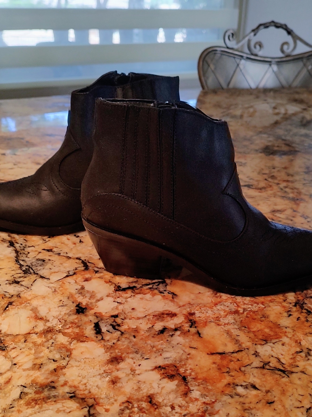 Route 66 Black Western-Inspired Ankle Booties Size 8
